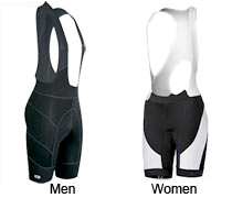 Bib Lycra cycling shorts offer excellent freedom of movement since there's no waist elastic!