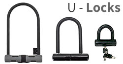 U-Locks are a popular choice for high security.