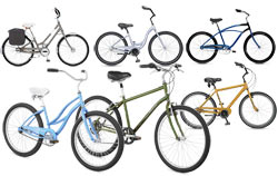 Comfort and cruiser bikes are popular choices.