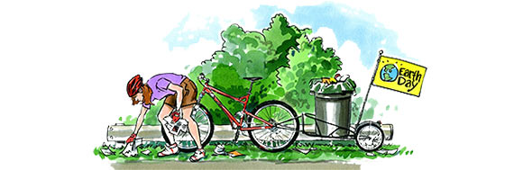 Bicycles, cyclists and cycling help keep the earth green and clean!