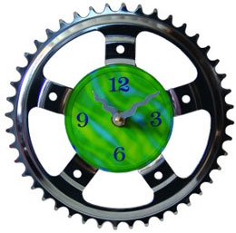 The Sprocket Clock is made from recycled bicycle parts!