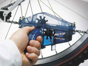 Bicycle chain cleaner tools clean the links the easy way.