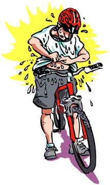 T-shirts get soaked with sweat fast. Cycling jerseys stay dry and comfortable!