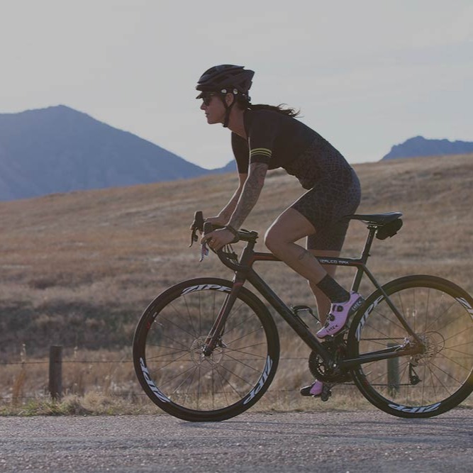 Man riding bicycles