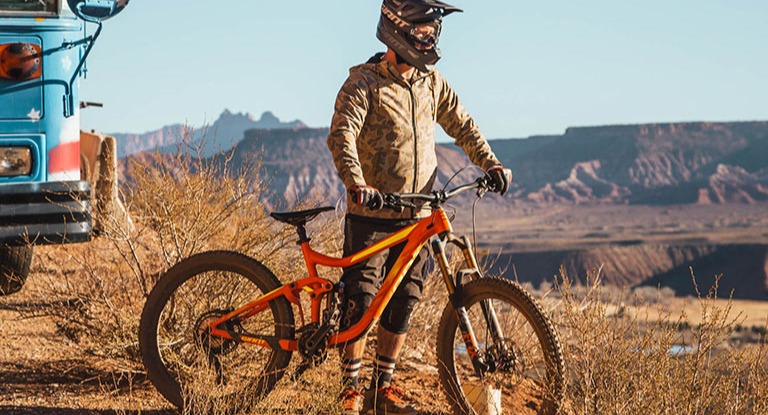 Rider on a rental bike