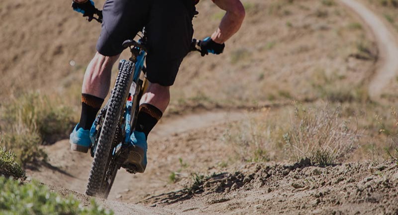 riding a mountain bike