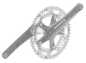 The Dura-Ace crankset boosts your pedaling power!