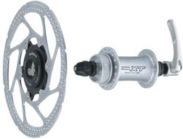The Deore XT's splined flanges make rotor mounting a no brainer!