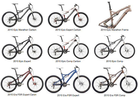 The recalled 2010 Specialized Epics and Eras.