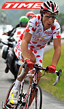 Sylvain Chavanel in the polka dot jersey with Time!