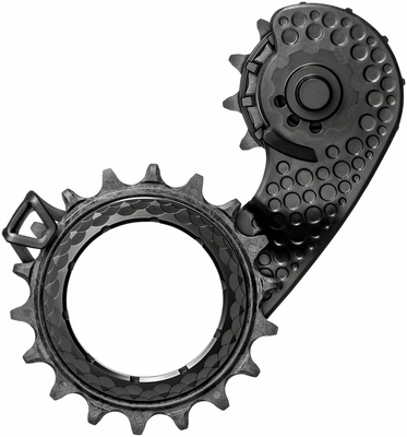 absoluteBLACK absoluteBLACK HOLLOWcage Oversized Derailleur Pulley Cage - For Shimano 9100 / 8000, Full Ceramic Bearings, Carbon Cage, Black