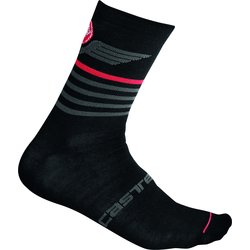 BLACK/RED One Pair Castelli PODIO DOPPIO 13 cm Pro Height Cycling Socks 