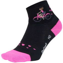 DeFeet Aireator Sailor Socks 6 inch White/Navy/Flamingo Pink Large 