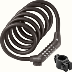Retrospec Grizzly Plus Integrated Combo Cable Bike Lock - 12mm