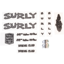 Surly Surly Bridge Club Frame Decal Set - Dark Metallic Gray