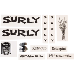 Surly Surly Krampus Frame Decal Set - Metallic Black