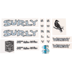 Surly Surly Wednesday Decal Set Light Blue, with crow