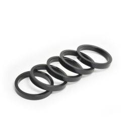 5-Pack 1-1/8" Bike Headset Spacers - Mixed Sizes, Black Aluminum