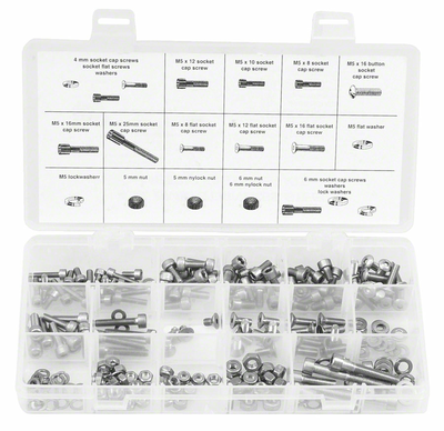 Wheels Manufacturing Wheels Manufacturing 4,5,6mm Fastener Kit - 218 Pieces of Stainless Steel Bolts, Nuts, Washers
