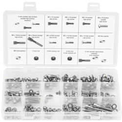Wheels Manufacturing 4,5,6mm Fastener Kit - 218 Pieces of Stainless Steel Bolts, Nuts, Washers
