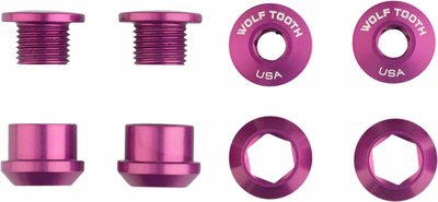 Wolf Tooth Wolf Tooth 1x Chainring Bolt Set - 6mm, Dual Hex Fittings, Set/4, Purple