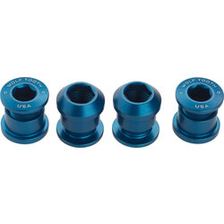 Wolf Tooth Wolf Tooth 1x Chainring Bolt Set - 6mm, Dual Hex Fittings, Set/4, Blue