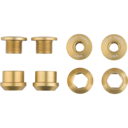 Wolf Tooth 1x Chainring Bolt Set - 6mm, Dual Hex Fittings, Set/4, Gold