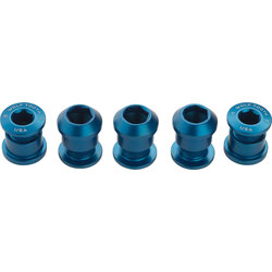 Wolf Tooth Wolf Tooth 1x Chainring Bolt Set - 6mm, Dual Hex Fittings, Set/5, Blue