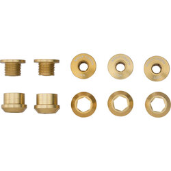 Wolf Tooth Wolf Tooth 1x Chainring Bolt Set - 6mm, Dual Hex Fittings, Set/5, Gold