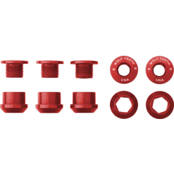 Wolf Tooth Wolf Tooth 1x Chainring Bolt Set - 6mm, Dual Hex Fittings, Set/5, Red