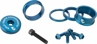 Wolf Tooth Wolf Tooth BlingKit: Headset Spacer Kit 3, 5,10, 15mm, Blue