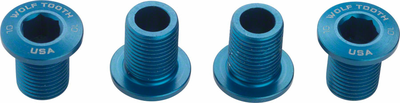 Wolf Tooth Set of Chainring Bolts for 104 x 30T Rings(10 mm long) 4-Pieces, Blue