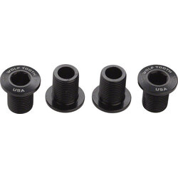 Wolf Tooth Wolf Tooth Set of Chainring Bolts for 104 x 30T Rings (10 mm long) 4-Pieces, Black