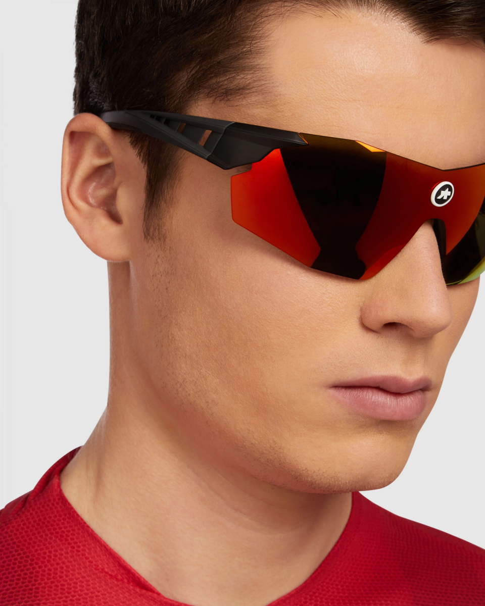 Rouge Warp Cyclisme lunettes de soleil de sport Protection UV399 Blanc