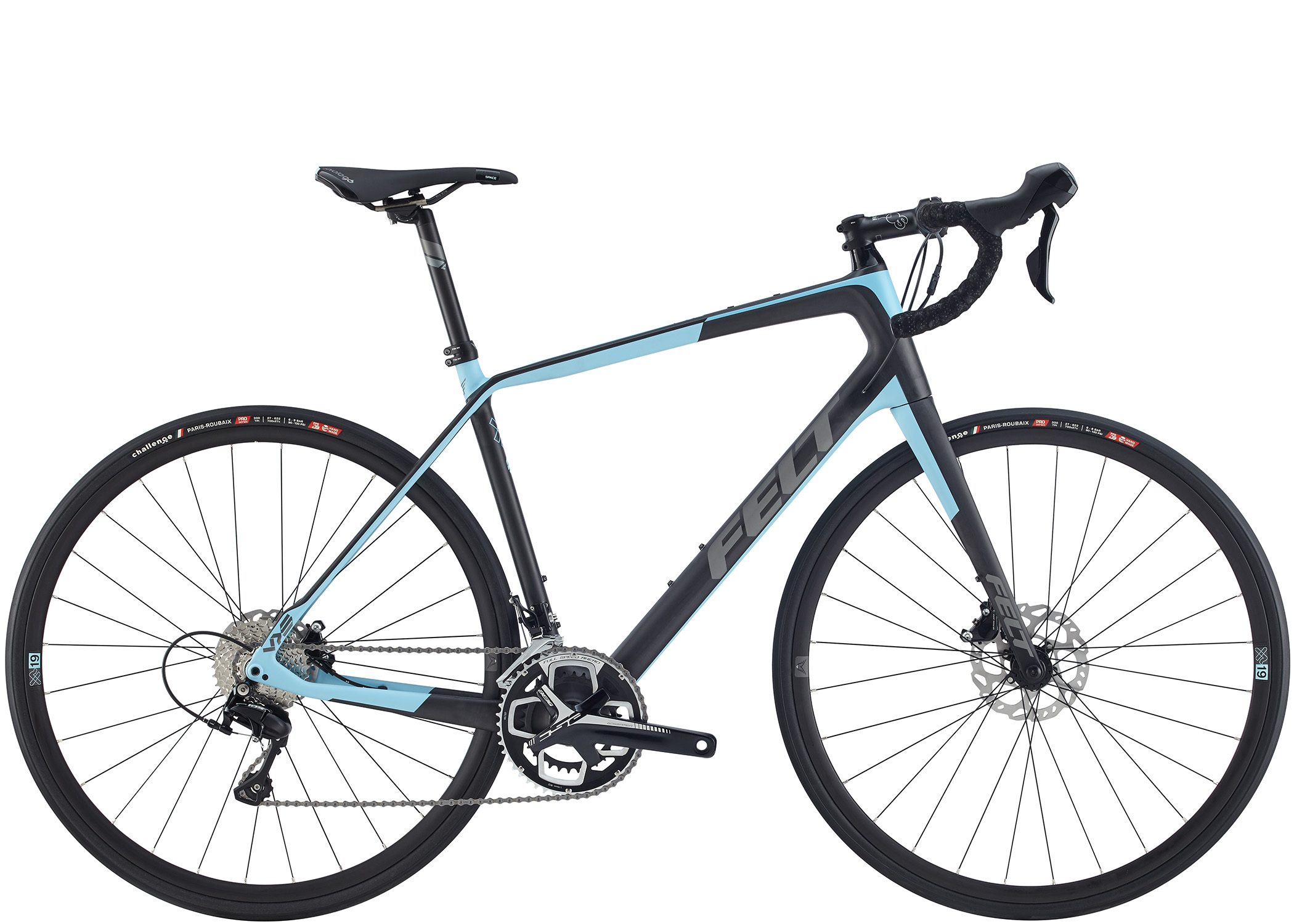 2018 Felt VR5 Carbon Fiber 105 DISC Road Bike Char/Lt Blue 47cm Retail $2600 