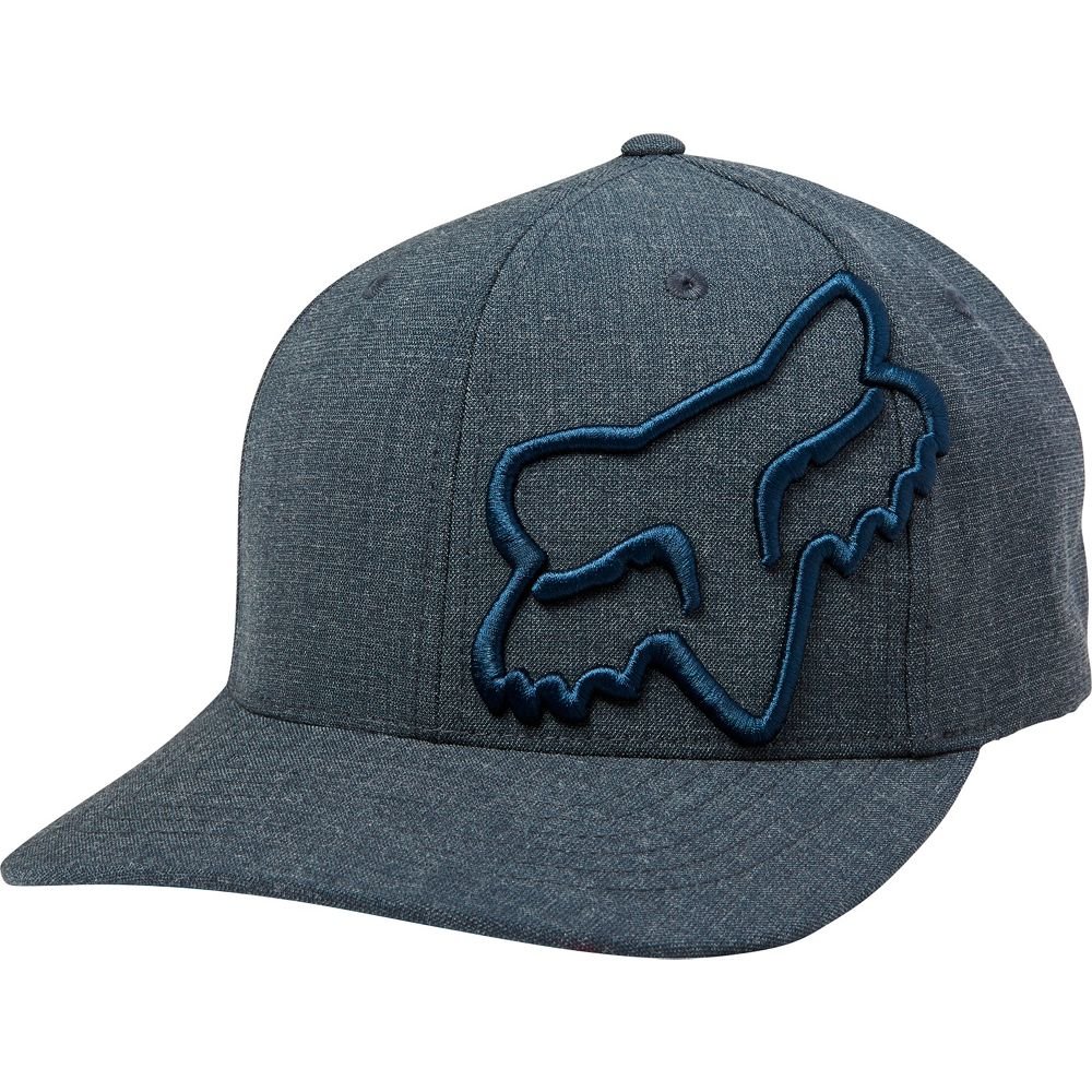 Fox Racing Men's Lithotype Flexfit Hat Navy Blue Headwear Apparel Sports Basebal