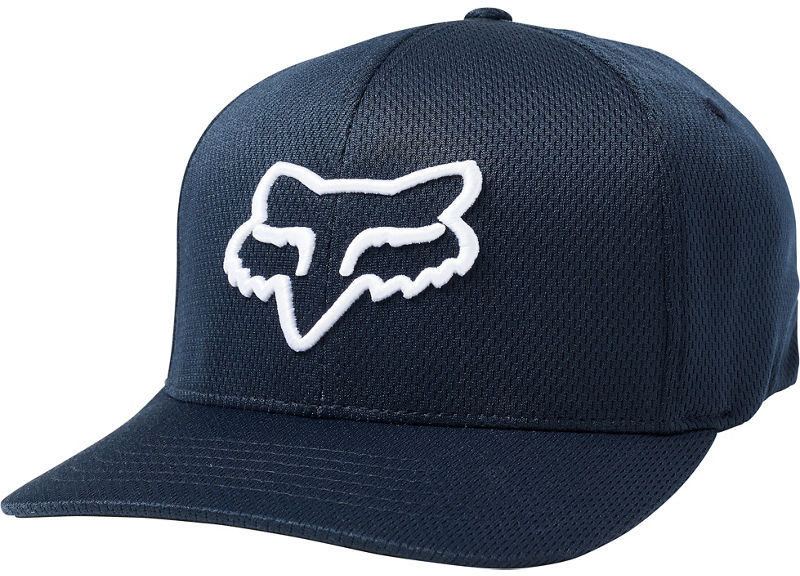 Fox Racing Men's Lithotype Flexfit Hat Navy Blue Headwear Apparel Sports Basebal