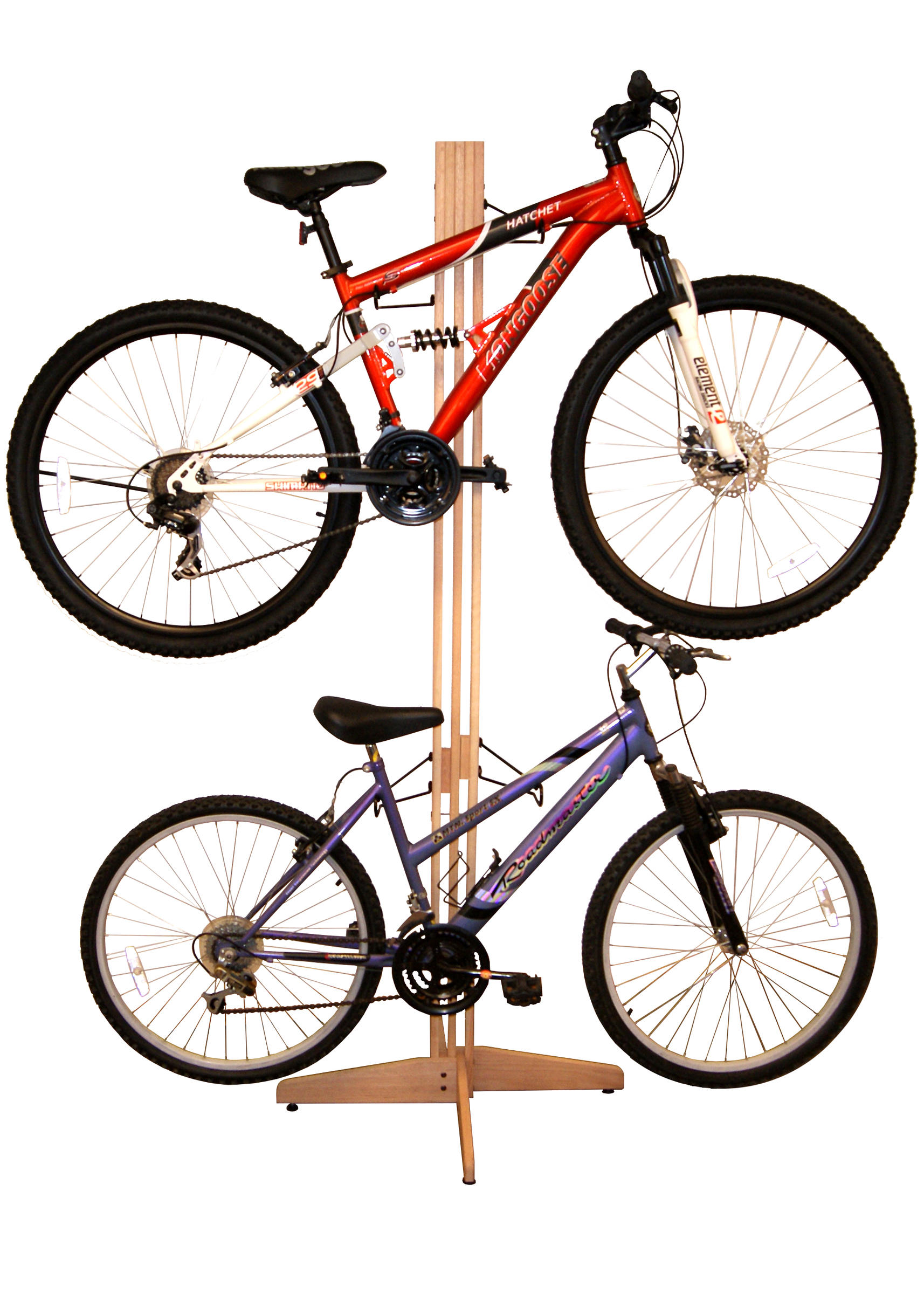 Gear Up OakRak Freestanding 2 Bike Cycle Rack Max 90kg 203.2 x 71 x 71cm Walnut 