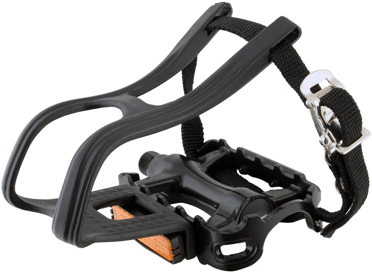 Pure Fix Bicycle Pedals with Cages and Straps Black 