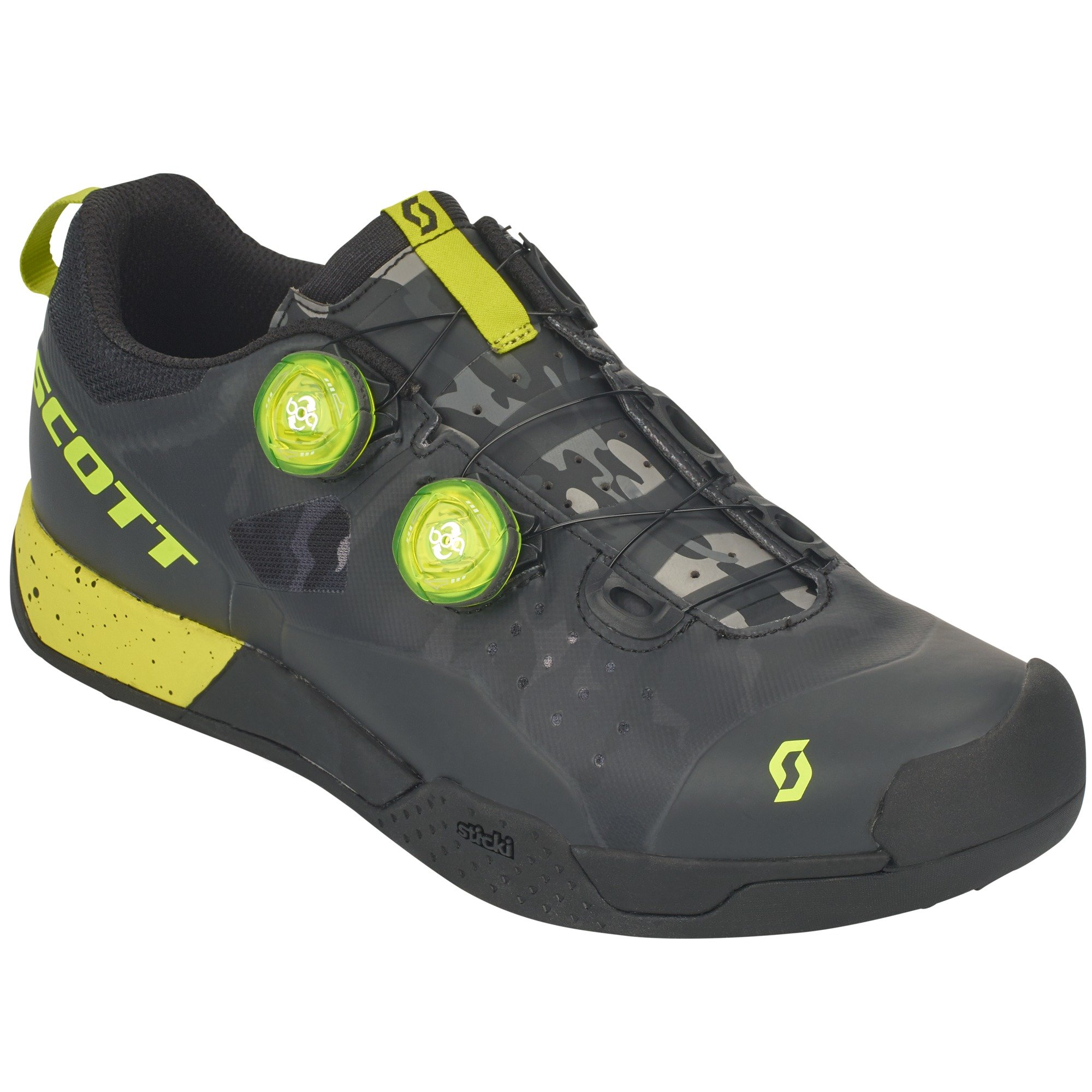 Mens Black/Sulphur Yellow 44.0 Scott MTB AR Boa Clip Cycling Shoe 