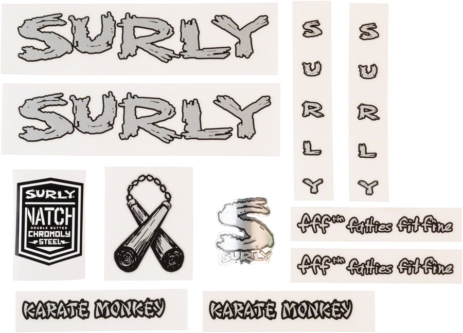 Surly Bikes Instigator Sticker Decal Bicycles Black White XO Replacement Fff Kit