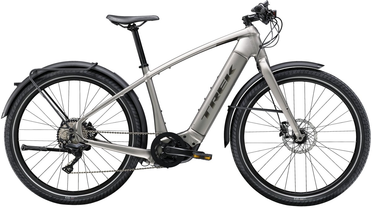2020 Trek Allant+ 8 electric city bike in gunmetal grey