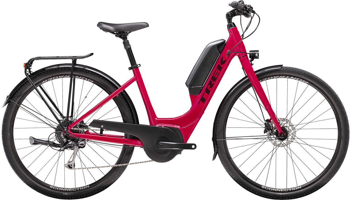 2020 Trek Verve+ 2 Lowstep electric commuter bike in red
