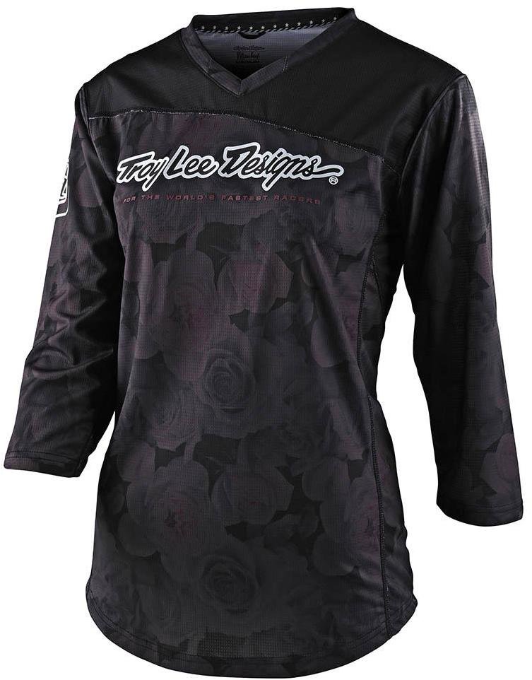 Troy Lee Designs Womens Signature Floral T-Shirt Long Sleeve Gray, X-Large