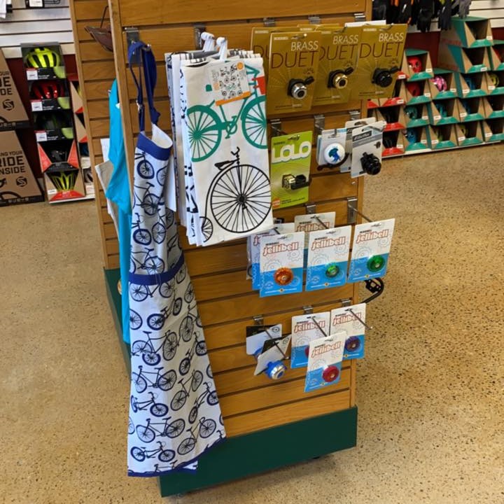 Pedal Power Essex, CT cycling gifts display