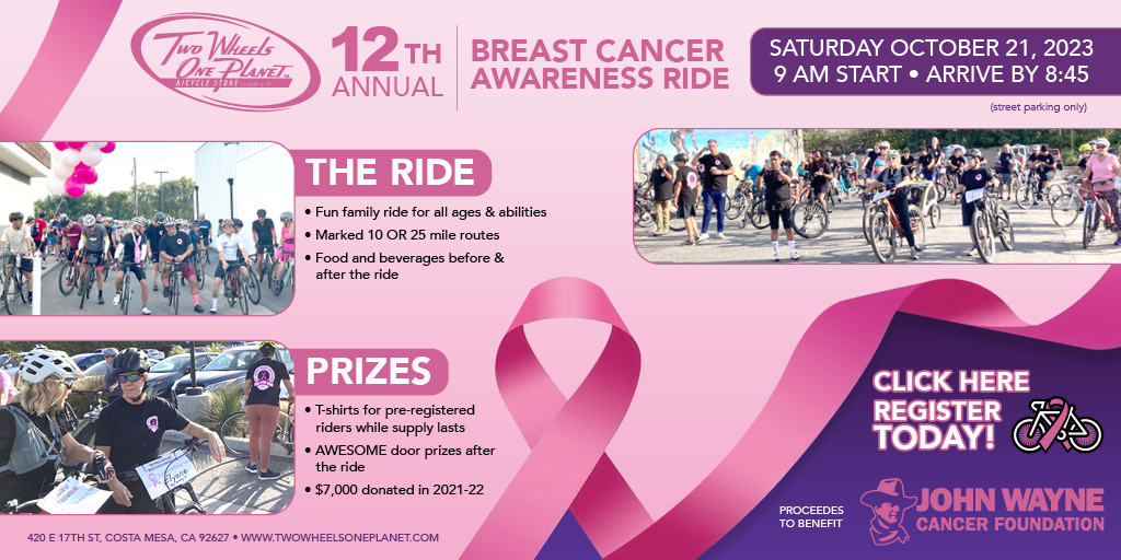 Register now for the 12th annual breast cancer awareness ride!