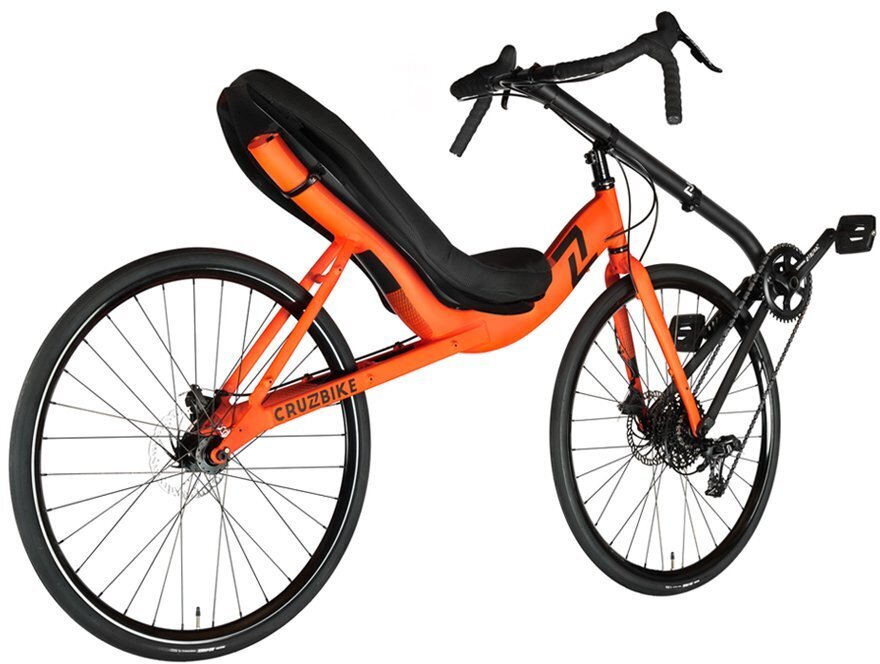 orange recumbent bike