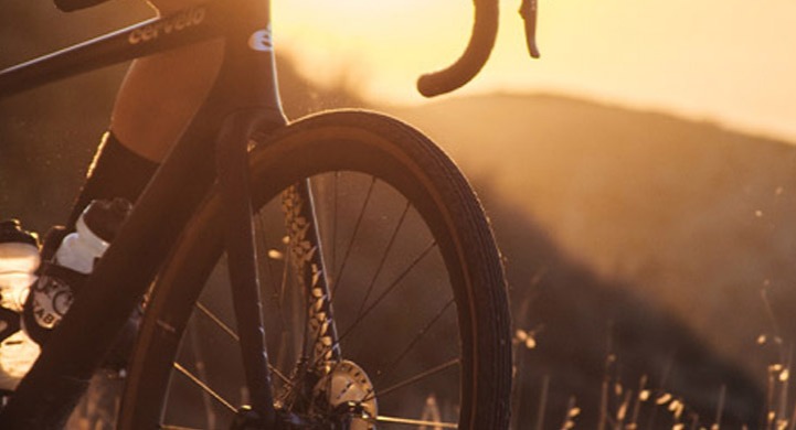 A close up of a Cervelo Aspero Adventure bike