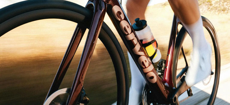 A rider on a Cervelo Caledonia road bike