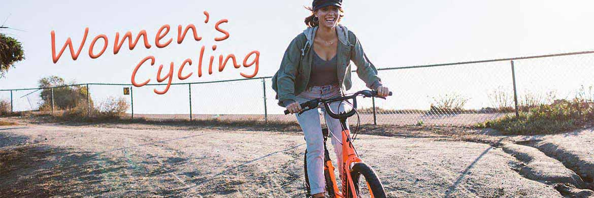 Woman Riding an Orange Specialized Roll Bicycle